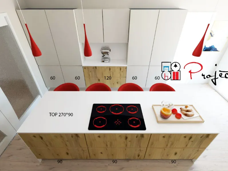 Cucina con isola in legno a prezzo scontato 47%