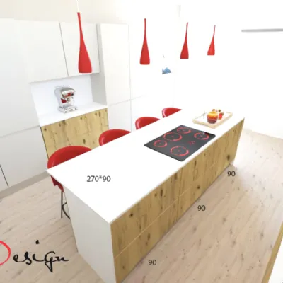 Cucina con isola in legno a prezzo scontato 47%