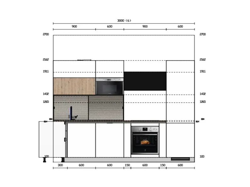 Cucina a prezzo scontato con penisola moderna Liberamente Scavolini