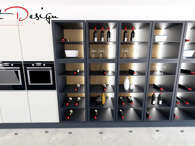 Cucina con isola design grigia Astra Line  a soli 8600