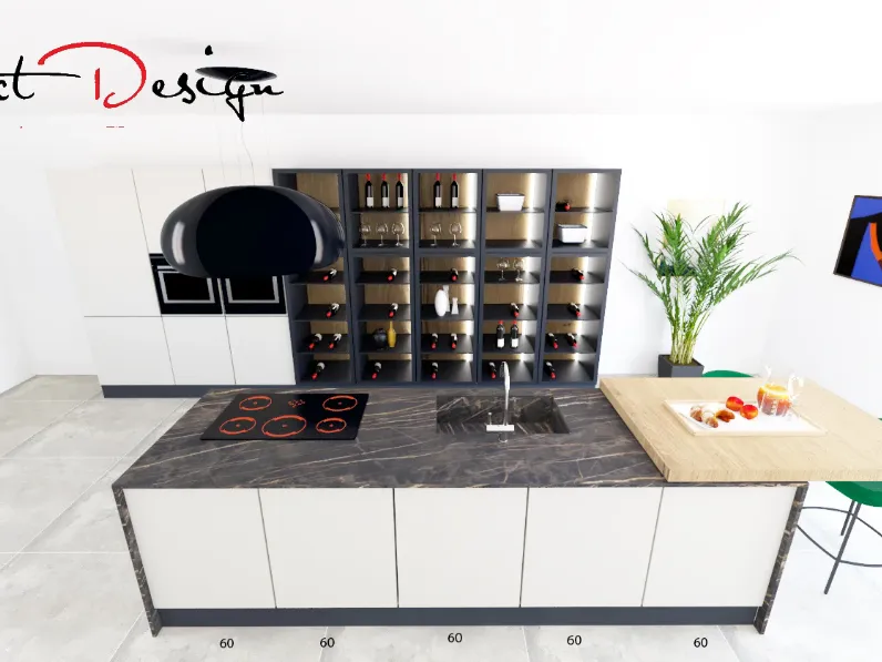 Cucina con isola design grigia Astra Line  a soli 8600€