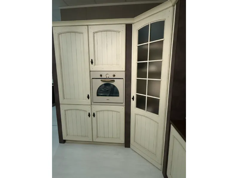 Cucina Arrex country ad angolo bianca in legno Morgana