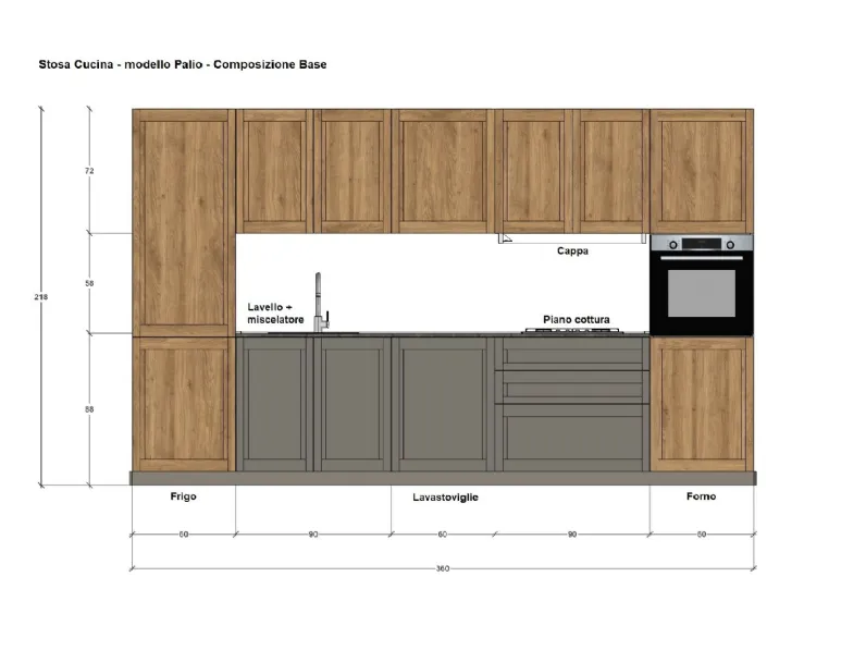 CUCINA lineare Stosa Palio SCONTATA 30%