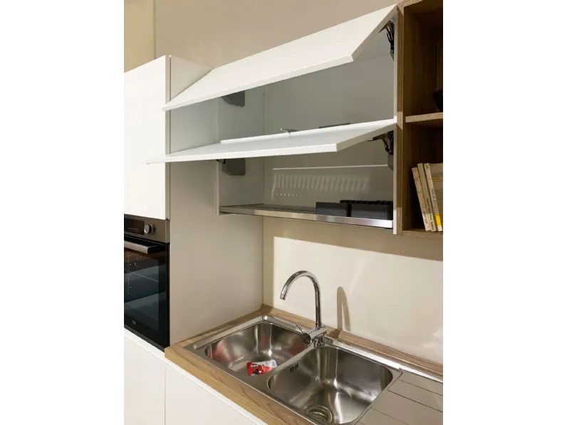 Cucina ad angolo in laccata opaco rovere chiaro Pura a prezzo scontato
