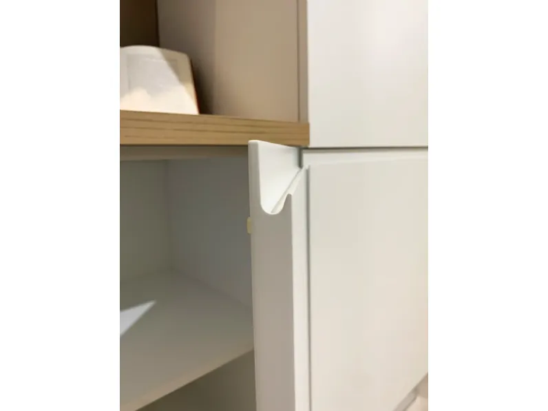 Cucina ad angolo in laccata opaco rovere chiaro Pura a prezzo scontato