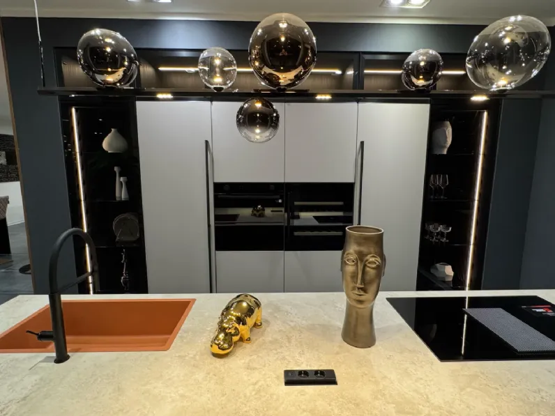 Cucina tortora moderna con isola Armony Rho a soli 19800 Euro
