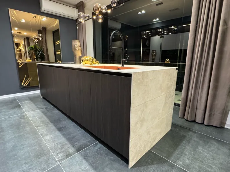 Cucina tortora moderna con isola Armony Rho a soli 19800 Euro