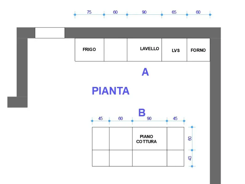 Cucina con isola design tortora Astra Sp22 a soli 6250 Euro