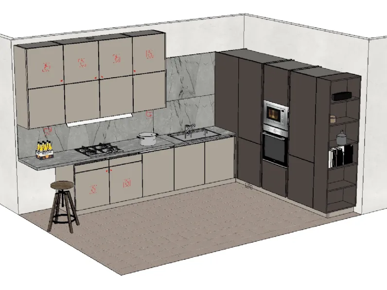 Cucina Time ad angolo Arredo3 con un ribasso imperdibile