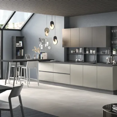 Cucina con penisola in polimerico altri colori York 03 a prezzo ribassato