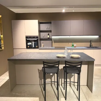 Cucina con isola moderna tortora Mobilturi Kelly a soli 6800 Euro