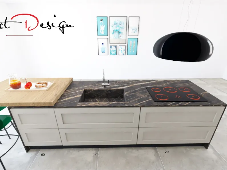 Cucina moderna con isola Meg  Arredo3 a prezzo ribassato