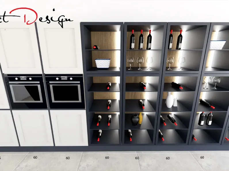 Cucina moderna con isola Meg  Arredo3 a prezzo ribassato