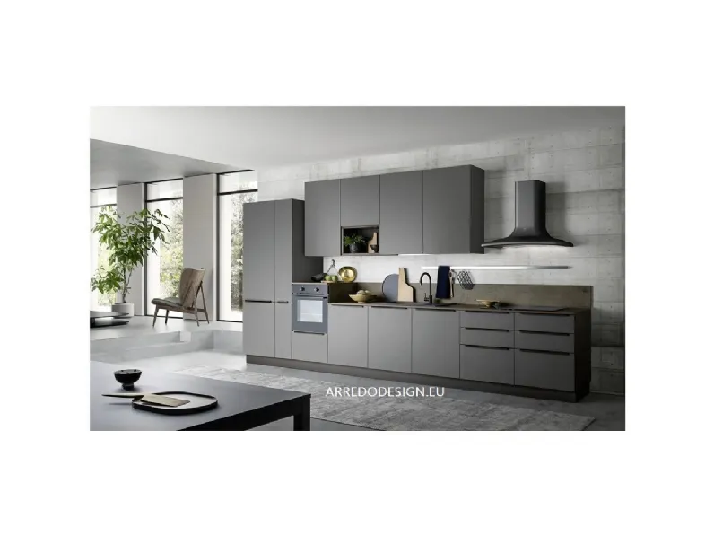 Cucina lineare in laminato materico altri colori Easy 020 * a prezzo scontato