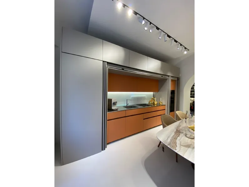Cucina Arredo3 moderna lineare grigia in laccata opaco Na 106 cucina kali' pocket glass arredo3