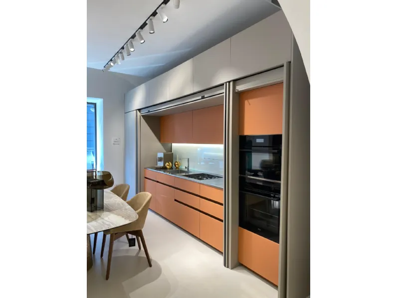 Cucina Arredo3 moderna lineare grigia in laccata opaco Na 106 cucina kali' pocket glass arredo3