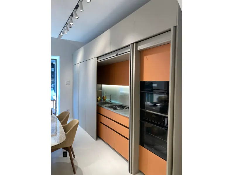 Cucina Arredo3 moderna lineare grigia in laccata opaco Na 106 cucina kali' pocket glass arredo3