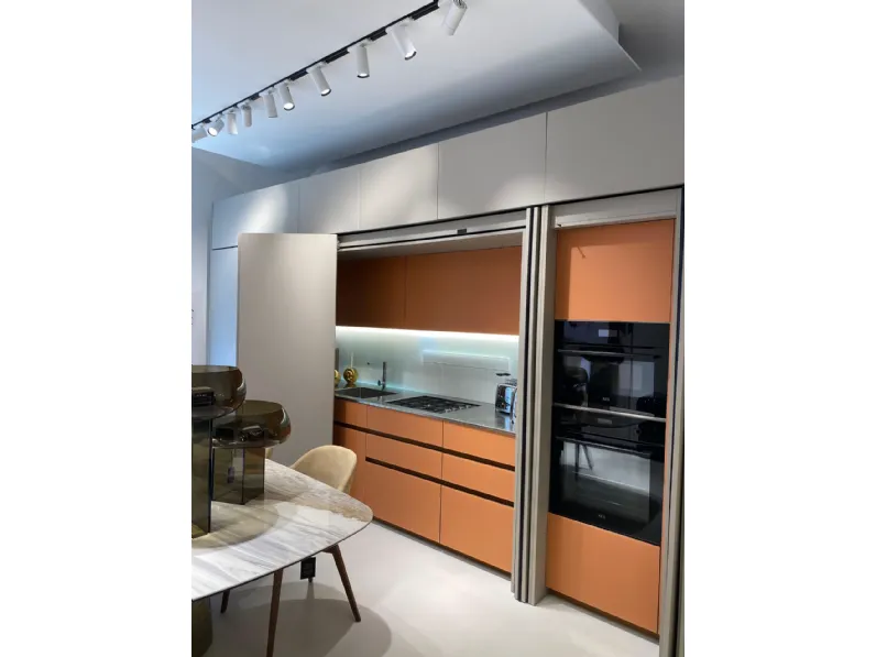 Cucina Arredo3 moderna lineare grigia in laccata opaco Na 106 cucina kali' pocket glass arredo3