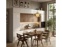 Cucina lineare in laminato materico bianca Wega k a prezzo scontato