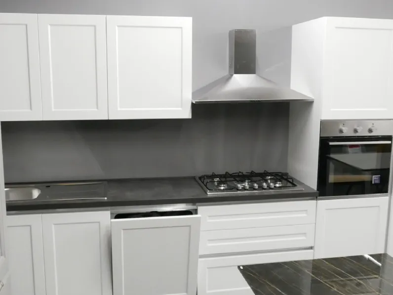 Cucina bianca moderna lineare Dora Net cucine scontata