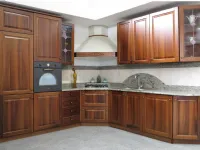 Cucina noce classica ad angolo U815 ambra Artigianale