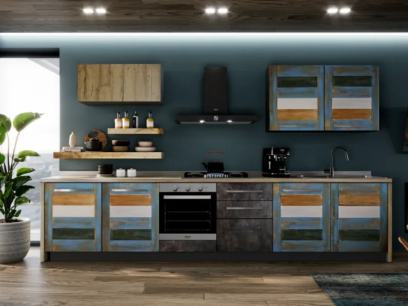 Cucina eco moderna vintage multicolor moderna altri colori Collezione esclusiva lineare scontata 45%