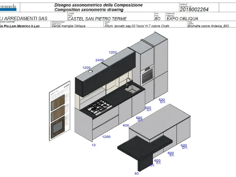 Cucina con penisola in laminato materico a prezzo scontato 63%