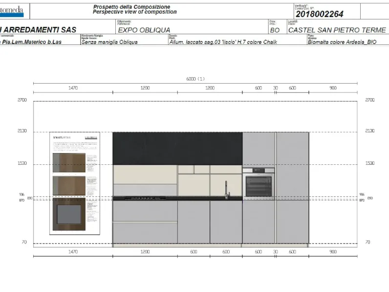 Cucina con penisola in laminato materico a prezzo scontato 63%