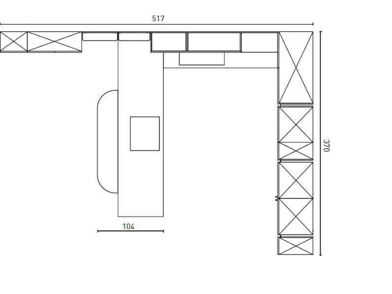 Cucina modello Domino composizione 06 Prima cucine PREZZO SCONTATO 50%