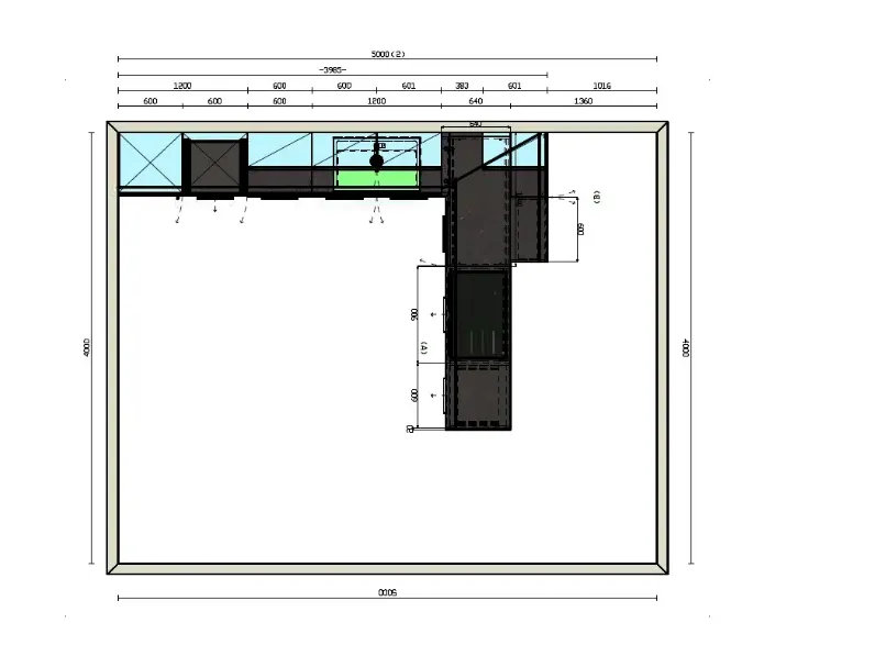 Cucina a prezzo scontato con penisola moderna Domino composizione 10 Prima cucine