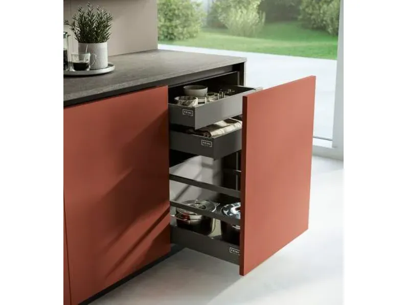 Cucina moderna lineare Domino Prima cucine a prezzo ribassato