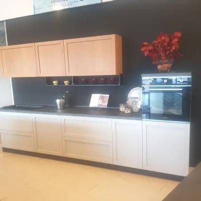 Cucina lineare in legno rovere chiaro Noah a prezzo ribassato
