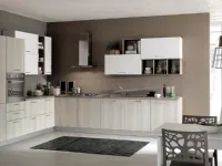 Cucina moderna ad angolo Cloe 04 rovere e bianco  Net cucine a prezzo ribassato