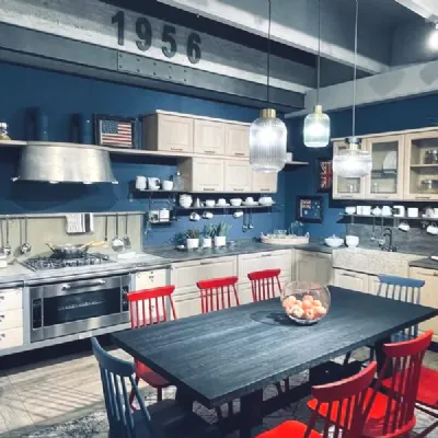 Cucina rovere chiaro industriale ad angolo 56mi Marchi cucine a soli 21070 Euro