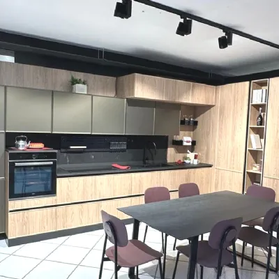 Cucina Diamante moderna rovere chiaro Mobilturi ad angolo scontata 60%