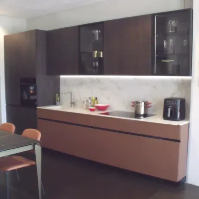 Cucina Folio design rovere moro Snaidero lineare scontata 55%