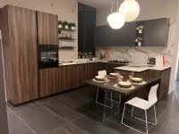 Cucina noce moderna con penisola Scavolini Delinea a soli 12600