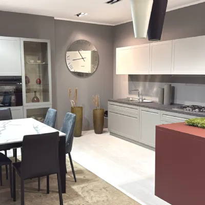 Cucina grigia moderna con penisola Carattere Scavolini a soli 12600 Euro