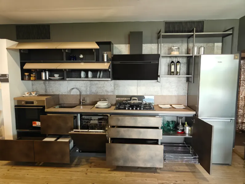 Cucina lineare in laminato materico altri colori Liberamente a prezzo scontato