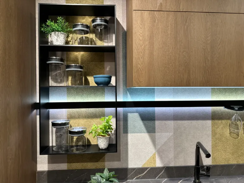 Cucina Motus moderna grigia Scavolini con penisola scontata 53%