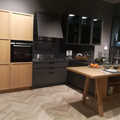 Cucina grigia moderna con penisola Scavolini Newport a soli 9900