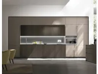 Cucina lineare in laminato opaco tortora Metropolis a prezzo scontato