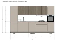 Cucina lineare in laminato opaco tortora Metropolis a prezzo scontato