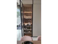 Cucina Stosa moderna con penisola tortora in laminato opaco Metropolis