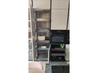 Cucina Stosa moderna con penisola tortora in laminato opaco Metropolis