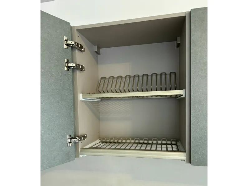 Cucina lineare in laminato opaco bianca Yang  a prezzo scontato