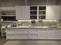Cucina lineare in legno bianca Newport a prezzo scontato