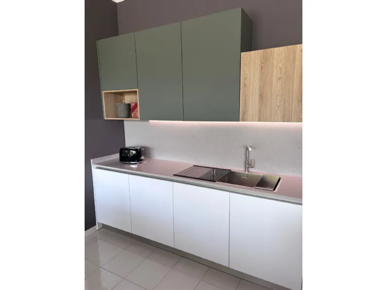 Cucina Time moderna bianca Gentili group con penisola scontata 40%