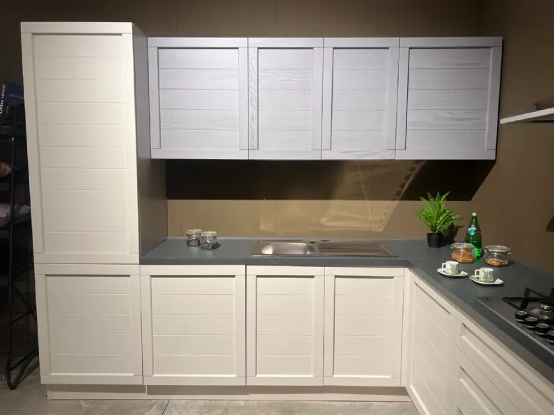 Cucina Mobilturi moderna ad angolo tortora in legno Elsa 