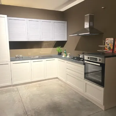 Cucina Mobilturi moderna ad angolo tortora in legno Elsa 